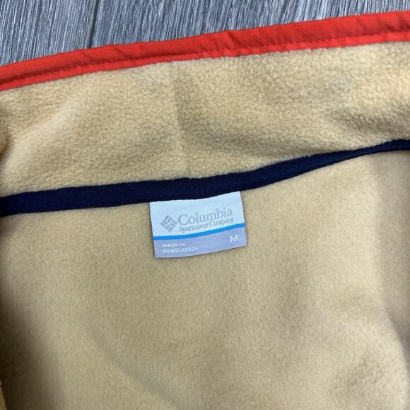 Columbia 1/2 Fleece Jacket Size Medium Mens Yellow Blue Sequoia Grove $60 - Picture 12 of 13
